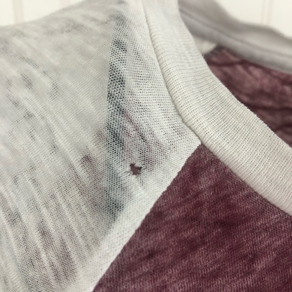 PINK Victoria's Secret White and Maroon Graphic Raglan Long Sleeve Tee - Picture 8 of 8